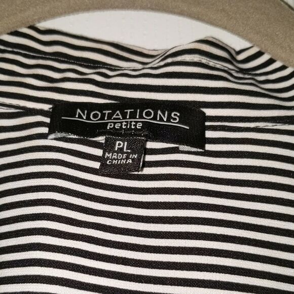 Notations black button down blouse Sz PL - Picture 4 of 5